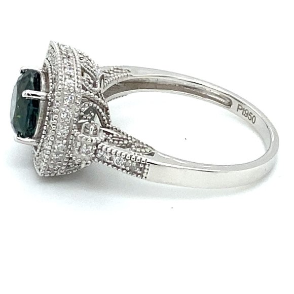 Certified Blue Sapphire 2.05ct Diamonds Platinum R - Picture 6 of 8